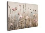 MuchoWow Leinwandbild, Beige, Textil, Kiefer, Abstrakt, Rechteckig, 120x80 cm, FSC 100%, gerahmt, Bilder und Zubehör, Wandbilder, Leinwandbilder