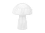 Novel Tischleuchte Boise, Weiß, Glas, Streifen,Streifen, rund,rund, 28 cm, RoHS, CE, Schnurschalter, Lampen & Leuchten, Innenbeleuchtung, Tischlampen, Tischlampen