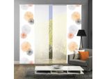 Möbelix , Orange , Textil , Kreise , 60x245 cm , mit Beschwerungsstab, mit Paneelwagen, Seidenoptik, mit Metallabschlussleisten ,