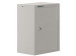 Schäfer Shop Select Wandschrank, eintürig, mit Zwischenboden, B 400 x T 320 x H 600 mm, Stahl, weißaluminium/weißaluminium