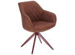 Livetastic Armlehnstuhl , Braun , Metall, Textil , Drehkreuz , 59x84x59 cm , Sitzfläche 360° drehbar , Esszimmer, Stuhl, Polsterstühle