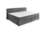 Boxxx Familienbett , Anthrazit , Kunststoff , H2 + H3 , 7-Zonen , 240x200 cm , Wendematratze mit unterschiedlichen Härtegraden, Partnermatratze mit durchgehendem Bezug, Familienbett , Schlafzimmer, Bett, Familienbetten
