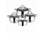 Möbelix , Edelstahlfarben, Transparent , Metall , 16 cm,20 cm , 1.7L / 2.7L / 3.3L / 5.6L l,1.7 l,2.7 l,3.3 l,5.6 l , rund , Lfgb , Messskala, hitzebeständige Griffe, hitzebeständig, leichte Reinigung,mit Dampfablass, aufstellbar ,