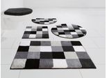 Badematte GRUND "Mosaik, Badvorleger, Badezimmer Teppich, sehr weich" Gr. 3, grau, H:20mm, Kunstfaser, Badematten, Badematte, angenehm weich, auch als 3 teiliges Set erhältlich, Made in Europe