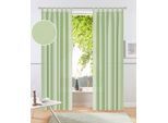 Vorhang OTTO HOME "Raja" Gr. 3, hellgrün, B:140cm H:225cm, Polyester, Recyceltes Material, Gardinen, Vorhang, 2er-Set, Bestseller, einfarbig, modern, pflegeleichte Mikrofaser