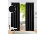 Vorhang OTTO HOME "Raja, Gardinen mit Kräuselband, Vorhänge Wohnzimmer" Gr. 1, schwarz (anthrazit), B:140cm H:145cm, Polyester, Recyceltes Material, Gardinen, Vorhang, 2er-Set, Bestseller, einfarbig, modern, pflegeleicht, Mikrofaser