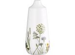 Bodenvase GILDE "Bodenvase Kegel Wild Flowers", weiß, B:14cm H:49cm T:14cm Ø:14cm, Keramik, Vasen, Bodenvase