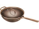 Wok ZWILLING "Milano", braun, B:30cm H:13,5cm L:58cm Ø:30cm, Pfannen, Wok, Keramik-Antihaftbeschichtung, Induktion, Made in Italy