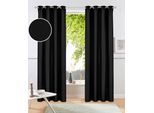 Vorhang OTTO HOME "Raja mit Ösen, 2er Pack, blickdicht, Topseller" Gr. 3, schwarz (anthrazit), B:140cm H:225cm, Polyester, Recyceltes Material, Gardinen, Vorhang, einfarbig, Einfache Montage, Pflegeleicht, Ösen, 2 er Pack, uni