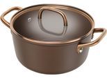 Kochtopf ZWILLING "Milano", braun, B:25,3cm H:12cm L:33cm Ø:24cm, Töpfe, Kochtopf, Made in Italy, inkl. Deckel, Keramikbeschichtung, Induktion