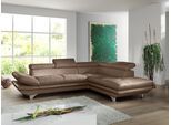 Ecksofa COTTA "Enterprise L-Form, B: 277 cm", braun (cappuccino), B:277cm H:91cm T:104cm, Softlux-Kunstleder;Luxus-Kunstleder, Sofas, Ecksofa, Arm- & Kopfteilverstellung, optional Schlaffunktion