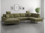 Wohnlandschaft OTTO HOME "Summer", grün (b882 memphis 11 olive), B:360cm H:86cm T:195,5cm, 90% Polyester;10% Nylon, Sofas, Wohnlandschaft, U-Form, B: 360cm in Cord & Struktur