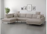 Wohnlandschaft TRENDS BY HG "Summer", beige (b884 memphis 5 truffle), B:360cm H:86cm T:195,5cm, 90% Polyester;10% Nylon, Sofas, Wohnlandschaft, U-Form, B: 360cm in Cord & Struktur
