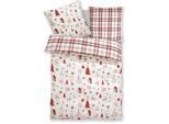 Bettwäsche OTTO HOME "Mikkel", rot, B/L: 155cm x 220cm, 1 Stk., 1 Stk., Linon, B/L: 80cm x 80cm, 2, Linon, Obermaterial: 100% Baumwolle, Bettwäsche, Bettwäsche, Bettwäsche ab Gr. 135x200 cm,100% Baumwolle, Weihnachten