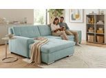 Ecksofa OTTO HOME "Tornby 268 x 178 cm, mit Steppungen, modern & stabil", grün (mint), B:268cm H:83cm T:178cm, 100% Polyester, Sofas, Ecksofa, mit Schlaffunktion, L-Form, aus Pet Friendly Bezug
