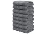 Handtücher OTTO HOME "Vanessa, 8 Handtücher, 50x100cm, in Standard- und Premium-Qualität", grau (stone), B:50cm L:100cm, Walkfrottee, Obermaterial: 100% Baumwolle, Handtücher, Handtücher, Handtücher mit Bordüre, 100% Baumwolle, einfarbig, weich