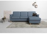 Ecksofa HOME AFFAIRE "Palmera L-Form, B: 244 cm - OTTO. Verlässliche Qualität.", blau (grau, blau), B:244cm H:89cm T:163cm, Luxus-Microfaser (100% Polyester);Struktur (100% Polyester);Luxus-Microfaser in Lederoptik (100% Polyester), Sofas, Ecksofa, optional Schlaffunktion & Bettkasten, Federkern