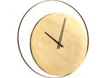 Wanduhr GUTMANN FACTORY "Moda, Moderne Uhr aus Metall Ø 80 cm", gold (goldfarben), Wanduhren, Ø 80cm B/H/T: 3cm, Wanduhr, Goldfarben lackierte Oberfläche überzeugt durch ihr elegantes Design.