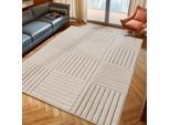 Teppich AYYILDIZ TEPPICHE "ART 1123 , auch als Läufer und in Rund erhältlich", beige (creme), B:80cm H:8mm L:250cm, Teppiche, Teppich, Boho Design, 3D Optik, Struktur Hoch Tief, skandinavisch, Wohnzimmer