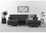 Ecksofa SIT & MORE "Marano L-Form", grau (dunkelgrau), B:257cm T:166cm, 98% Polyester, 2% Polyamid, Sofas, Ecksofa, inklusive Kopfteilverstellung, optional Schlaffunktion & Bettkasten