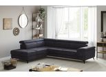 Ecksofa OTTO HOME "Astra L-Form, B: 286 cm", schwarz (charcoal), B:286cm T:236cm, 95% Polyester (PES) 5%Polyamid (PA), Sofas, Ecksofa, mit Kopfteilverstellung, optional Schlaffunktion & Bettkasten