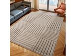 Teppich AYYILDIZ TEPPICHE "ART 1123 , auch als Läufer und in Rund erhältlich", beige, B:160cm H:8mm L:230cm, Teppiche, Teppich, Boho Design, 3D Optik, Struktur Hoch Tief, skandinavisch, Wohnzimmer