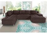 Wohnlandschaft OTTO HOME "Labene U-Form", braun, B:326cm H:82cm T:90cm, Struktur fein (95% Polyester, 5% Polyamid);Luxus-Microfaser ALTARA NUBUCK (100% Polyester);Kunstleder SOFTLUX / Struktur (100% Polyester);Struktur (100% Polyester), Sofas, Wohnlandschaft, wahlweise mit Schlaffunktion und Bettkasten