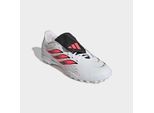 Fußballschuh ADIDAS PERFORMANCE "PREDATOR CLUB, HYBRIDRASEN, UMSCHLAGBARE ZUNGE", Damen, Gr. 46, cloud weiß, solar turbo, core schwarz, Synthetik, Schuhe Fußballschuh, für synthetische Hartplätze