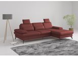 Ecksofa SIT & MORE "Morris L-Form, inkl. Sitztiefenverstellung", rot (merlot), B:275cm H:82cm T:171cm, Sofas, Ecksofa, wahlweise mit Armteilverstellung, Schlaffunktion & Bettkasten