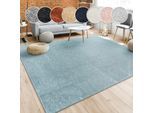 Teppich PACO HOME "Porto 890", blau (türkis), B:200cm H:13mm L:280cm, Obermaterial: 100% Polypropylen, Teppiche, Teppich, Kurzflor, Uni-Farben, ideal im Wohnzimmer & Schlafzimmer