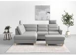 Ecksofa SIT & MORE "Farö L-Form", grau, B:251cm H:90cm T:187cm, Sofas, Ecksofa, inklusive Federkern, wahlweise mit Schlaffunktion und Bettkasten