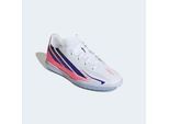 Fußballschuh ADIDAS PERFORMANCE "F50 HYPERFAST CLUB KIDS", Mädchen, Gr. 38,5, pink (cloud weiß, solar lila, solar turbo), Synthetik, Schuhe Fußballschuh, für Hallenboden, für Jugendliche & Kinder