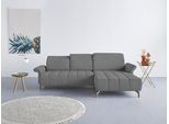 Ecksofa OTTO HOME "Fresh L-Form", grau, B:281cm H:79cm T:185cm, 100% Polyester, Sofas, Ecksofa, Federkern, wahlweise Kopfteilverstellung und motorischer Vorziehsitz