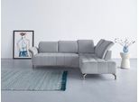 Ecksofa OTTO HOME "Fresh L-Form", grau (hellgrau), B:260cm H:79cm T:220cm, 100% Polyester, Sofas, Ecksofa, Federkern, wahlweise Kopfteilverstellung und motorischer Vorziehsitz