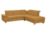 Ecksofa HOME AFFAIRE "Dalia L-Form", gelb (senf), B:256cm T:221cm, Luxus-Microfaser Florence (100% Polyester);Luxus-Microfaser weich (90% Polyester, 10% Polyamid);Webstoff (100% Polyester), Sofas, Ecksofa, mit Federkernpolsterung, wahlweise mit Schlaffunktion, Bettkasten