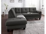 Ecksofa SIT & MORE "Varese L-Form", grau (anthrazit), B:240cm H:91cm T:214cm, Luxus-Microfaser (100% Polyester)IStruktur fein (100% Polyester)IFlachgewebe (95% Polyester, 5% Polyamid), Sofas, Ecksofa, mit Federkern, wahlweise mit Schlaffunktion und Stauraum