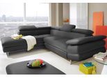 Ecksofa COTTA "Solution L-Form, Design Sofa, bequeme Wellenunterfederung, Design Fuß", schwarz, B:279cm H:73cm T:228cm, Sofas, Ecksofa, mit Arm- & Kopfteilverstellung, wahlweise mit Schlaffunktion