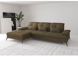 Ecksofa SIT & MORE "Amica, L-Form, inkl. Sitztiefenverstellung & Armteilverstellung", grün (olive), B:279cm H:90cm T:185cm, Sofas, Ecksofa, wahlweise mit Schlaffunktion, Bettkasten und Kopfteilverstellung
