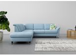 Ecksofa SIT & MORE "Maggiore L-Form", blau (hellblau), B:261cm T:224cm, 98% Polyester, 2% Polyamid, Sofas, Ecksofa, wahlweise mit Kopfteilverstellung, Schlaffunktion und Stauraum