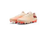 Fußballschuh PUMA "FUTURE 9 MATCH FUSION FGAG", Damen, Gr. 43, sugarot almond, puma weiß, ultra rot, puma schwarz, Synthetik, Schuhe Fußballschuh, für Rasen- und Kunstrasenplätze