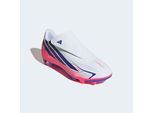 Fußballschuh ADIDAS PERFORMANCE "F50 HYPERFAST CLUB KIDS, KLETTVERSCHLUSS, FESTE BÖDEN/MULTI GROUND", Mädchen, Gr. 35, cloud weiß, solar lila, solar turbo, Synthetik, Schuhe Fußballschuh, für viele verschiedene Böden geeignet, für Jugendliche & Kinder