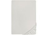 Spannbettlaken BIBERNA "THEA Baumwoll-Jersey mit Elasthan, 160 g/m²", grau, 1 Stk., Jersey-Elasthan, 180-200x200-220 25cm, Jersey-Elasthan, Obermaterial: 97% Baumwolle, 3% Elasthan, Bettlaken, Spannbettlaken, Bettlaken für Matratzen bis 25 cm Höhe, pflegeleicht, bügelfrei