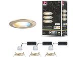 PAULMANN LED Einbauleuchte "LED Einbauleuchte Nova Coin IP44 rund 78mm", gold (goldfarben), 3, Ø 7,8cm, 3 Stk., Leuchten, Memoryfunktion, Farbwechsler, Farbsteuerung, Dimmer, Smart Home