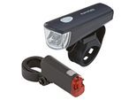 Fahrradbeleuchtung PROPHETE "LED Batteriebeleuchtungsset 15 Lux", schwarz, Fahrradlampen