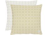Dekokissen APELT "3973" Gr. 1, beige (beige, weiß, kreise), B:46cm H:0,1cm L:46cm, Baumwolle, Dekokissen_Sitzkissen_Kissenhüllen, Wendekissenhülle ohne Füllung, 1 Stück