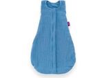 Babyschlafsack TRÄUMELAND "Sommerschlafsack LIEBMICH Baumwollmusselin, in den Größen 60-110", Baby, Gr. L: 110cm, blau (hellblau), Bezug: 100% Baumwolle, Schlafsäcke