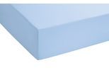 Spannbettlaken BIBERNA "Tobias", blau (hellblau), 1 Stk., Jersey, 90-100x190-200 22cm, Jersey, Obermaterial: 50% Baumwolle, 50% Polyester, Bettlaken, Spannbettlaken, aus Jersey mit Rundumgummizug und kochfest