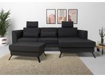 Ecksofa SIT & MORE "Olsen L-Form", schwarz, B:261cm H:88cm T:172cm, 98% Polyester 2%Polyamid, Sofas, Ecksofa, inklusive Sitztiefenverstellung, optional Schlaffunktion, 15cm hoch