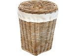 Wäschekorb LOCKER "Kubus", braun (braun, beige), B:40cm H:51cm T:40cm Ø:40cm, Wäschesammler, Wäschekorb, Größe S