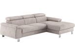 Ecksofa COTTA "Komaris L-Form, B: 244 cm", elephant, B:244cm H:72cm T:166cm, 100% Polyester, Sofas, Ecksofa, mit Kopfteilverstellung, optional Schlaffunktion, Bettkasten & Licht